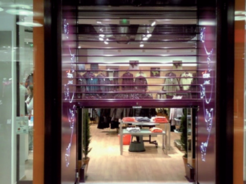 Rideau à lames micro-perforées option thermolaquage