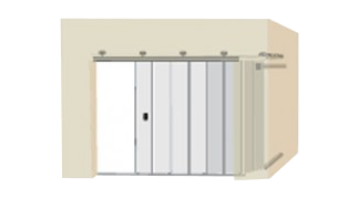 Porte sectionnelle à déplacement latéral